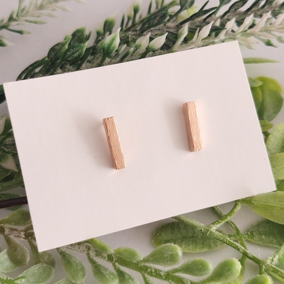 Bar Stud Earrings - Picture 2 of 7